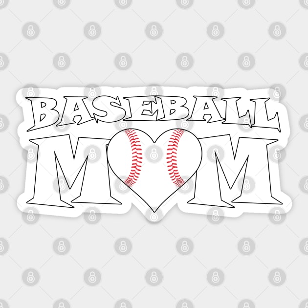 Baseball Mom Heart Shaped Baseball Sticker by Sports Stars ⭐⭐⭐⭐⭐